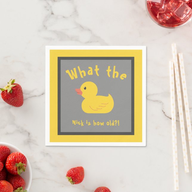 Was die Duck Birthday Funny Yellow Serviette (Beispiel)