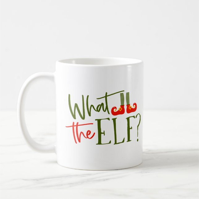 Was die Elf-Funny-Weihnachten-Tasse Kaffeetasse (Links)