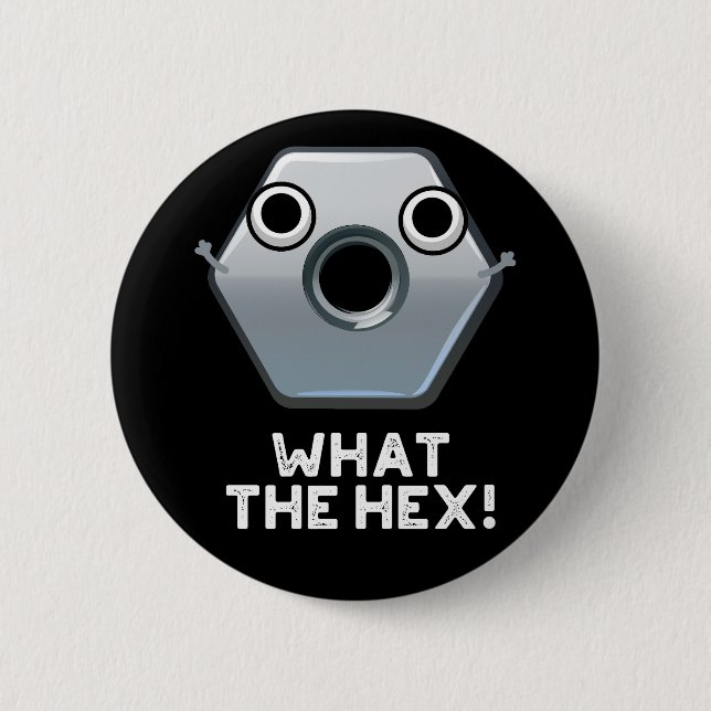 Was die hex-lustige Hexagon-Form macht dunkle BG Button (Vorderseite)