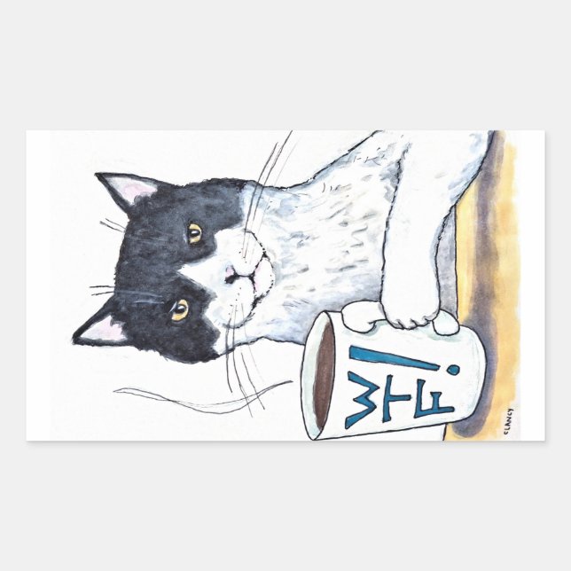 Was die Katze große Aufkleber (Vorderseite)