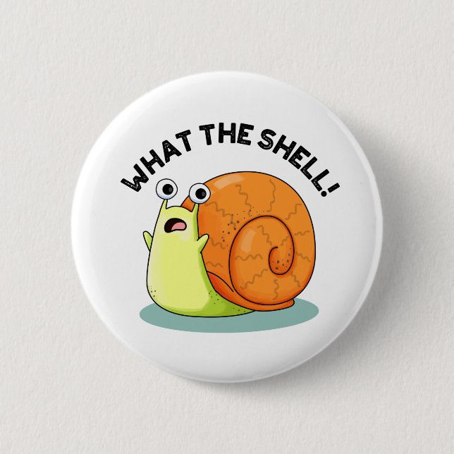 Was die Muschel für einen sonnigen Schneckenpuffer Button (Vorderseite)