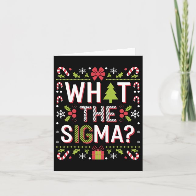 Was die Sigma Funny Santa Clause Gen Alpha X-mas Karte (Vorderseite)