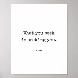 Was du suchst - Rumi-Zitatposter Poster
