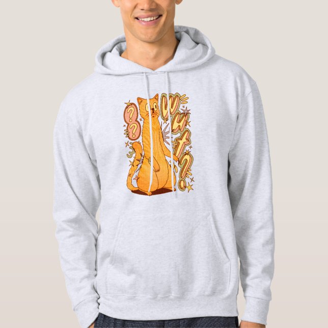 Was? / Eine Orange Cat Illustration Hoodie (Vorderseite)