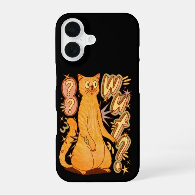 Was? / Eine Orange Cat Illustration iPhone 16 Hülle (Rückseite)