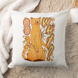 Was? / Eine Orange Cat Illustration Kissen