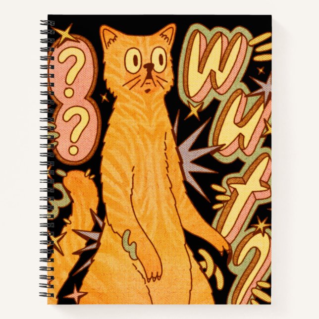 Was? / Eine Orange Cat Illustration Notizbuch (Vorderseite)
