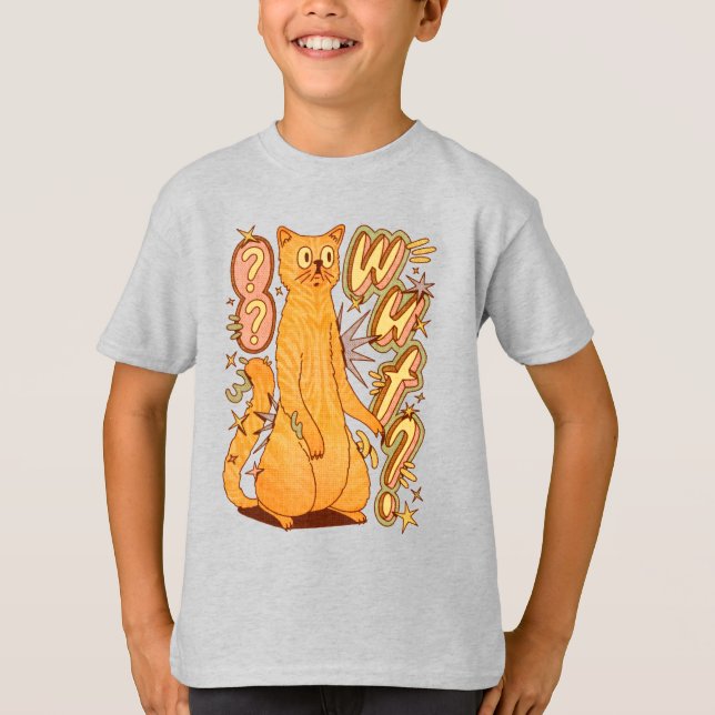 Was? / Eine Orange Cat Illustration T-Shirt (Vorderseite)