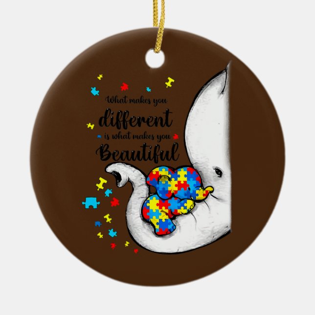 Was einen von Elefanten-Autismus unterscheidet Keramik Ornament (Vorne)