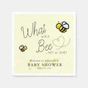Was es Bienen-Geschlecht gelbe Babyparty aufdeckt Serviette