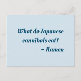 Was essen japanische Kannibalen? Ramen Postcard Postkarte