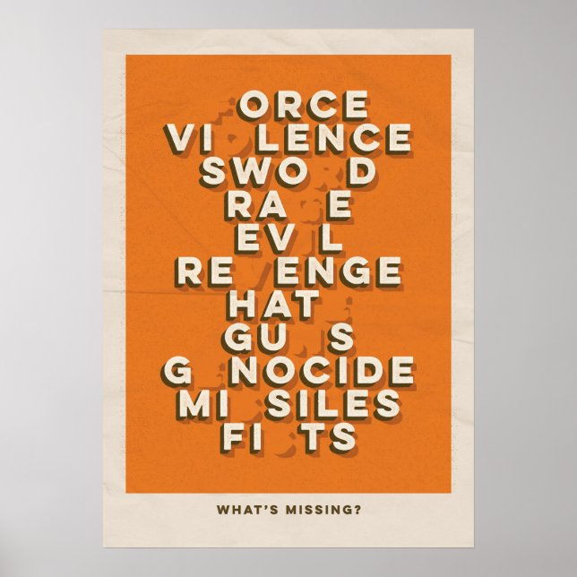 Was fehlt? Retro Poster (Vorne)
