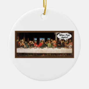 Was, Fisch wieder? - Funny Last Supper Holiday Mah Keramikornament