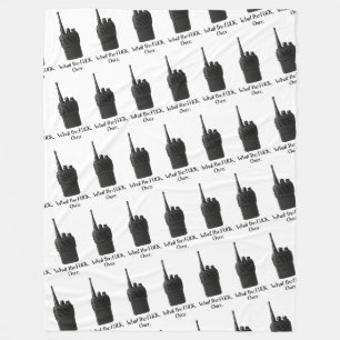 Was Fu*k über das lustige Walkie Talkie Icon Fleecedecke