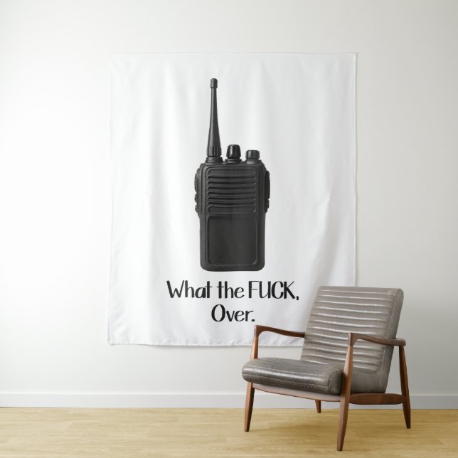 Was Fu*k über das lustige Walkie Talkie Icon Wandteppich (Beispiel)