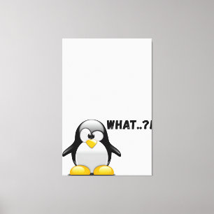 Was? - Funny Penguin Art Leinwanddruck