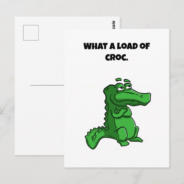 Was für ein Cartoon des Croc Funny Alligator Postkarte (Vorne/Hinten)