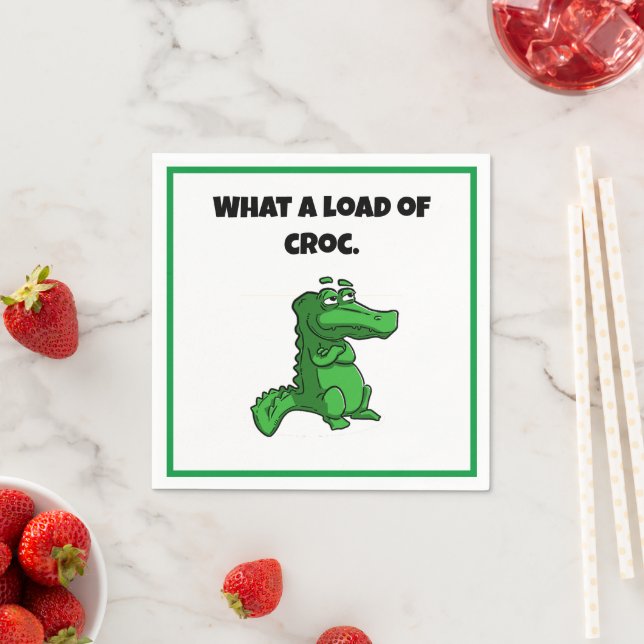 Was für ein Cartoon des Croc Funny Alligator Serviette (Beispiel)