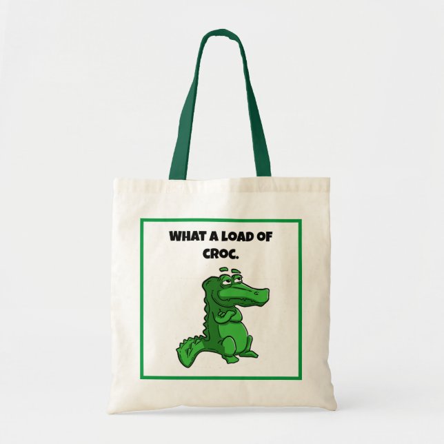 Was für ein Cartoon des Croc Funny Alligator Tragetasche (Vorne)