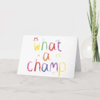Was für ein Champions-Glückwünsche Karte