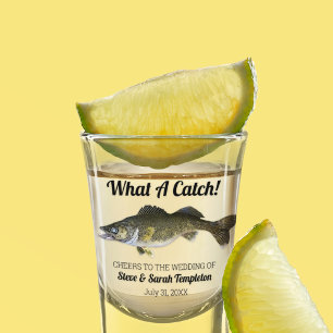 Was für ein Fang Walleye Hochzeit Datum Gefälligke Schnapsglas