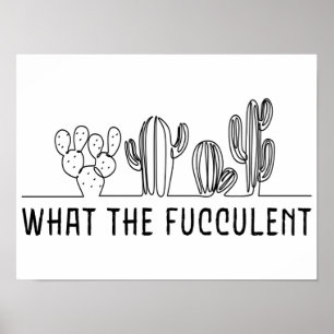 Was für ein faszinierendes Cactus succulent Line A Poster