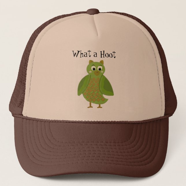 Was für ein Hoot - Grünes Owl Truckerkappe (Vorderseite)