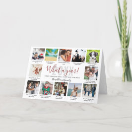 Was für ein Jahr 12 Foto Collage Captions Family H Feiertagskarte