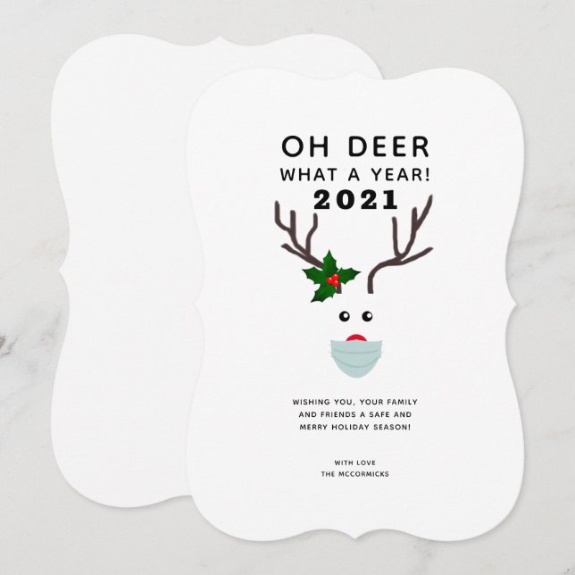 Was für ein Jahr 2021 Weihnachts-Sprichwort Rentie (Vorne/Hinten)