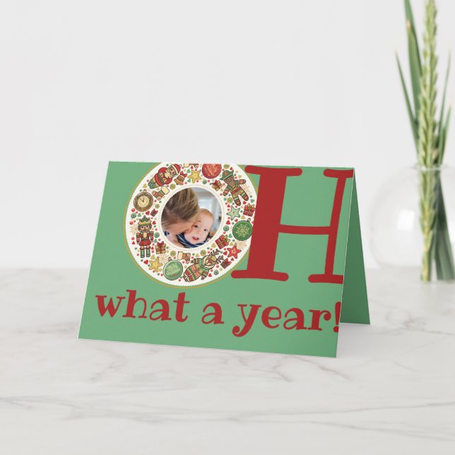 Was für ein Jahr Abschied 2020 Grünes Weihnachtsfe Karte (Vorderseite)