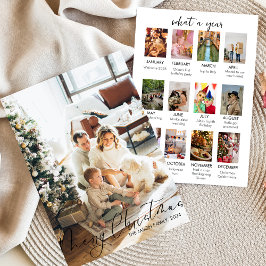 Was für ein Jahr Einfaches Foto sammelt Weihnachts Einladung