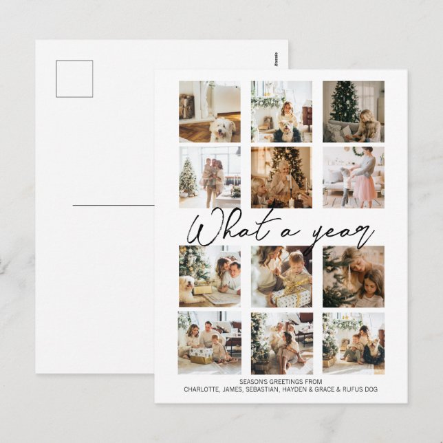 Was für ein Jahr Foto Weihnachten Personalisiert (Vorne/Hinten)
