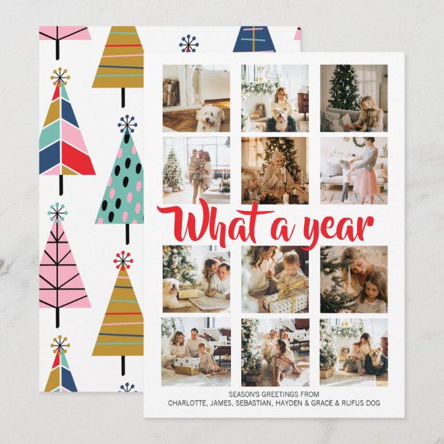Was für ein Jahr Foto Weihnachten Personalisiert (Vorne/Hinten)