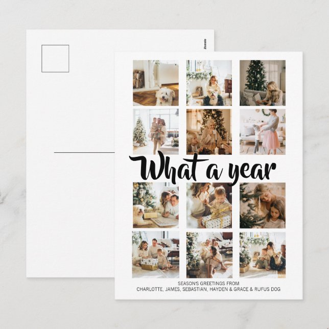Was für ein Jahr Foto Weihnachten Personalisiert (Vorne/Hinten)