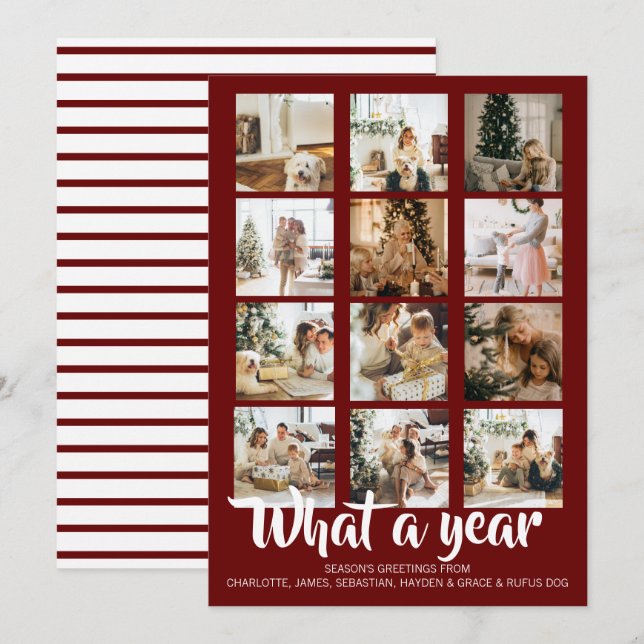 Was für ein Jahr Foto Weihnachten Personalisiert (Vorne/Hinten)