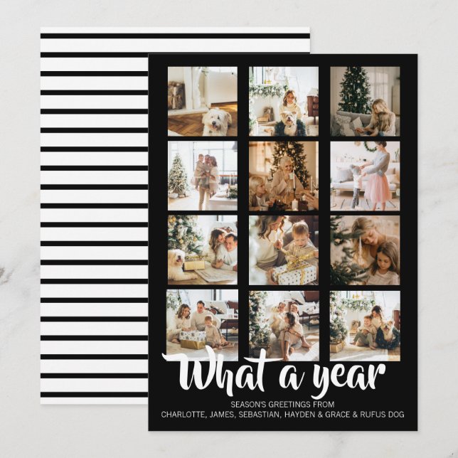 Was für ein Jahr Foto Weihnachten Personalisiert (Vorne/Hinten)