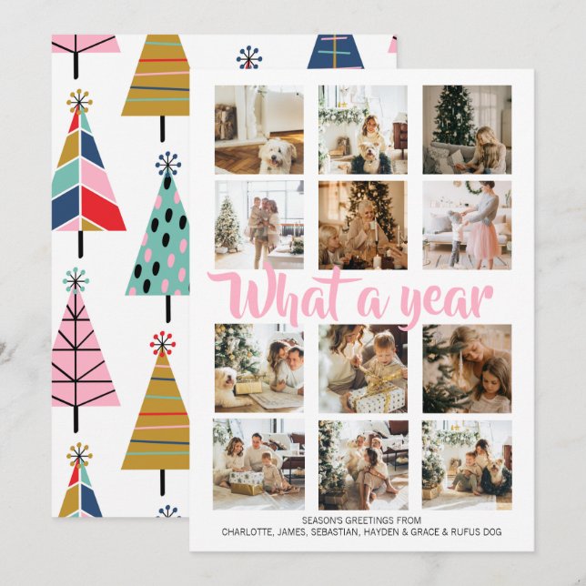 Was für ein Jahr Foto Weihnachten Personalisiert (Vorne/Hinten)