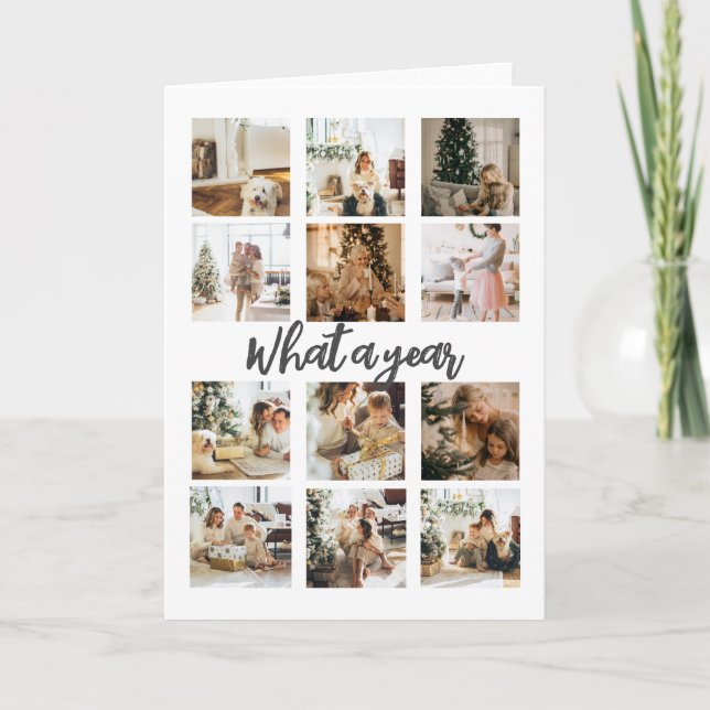Was für ein Jahr Foto Weihnachten Personalisiert (Vorderseite)