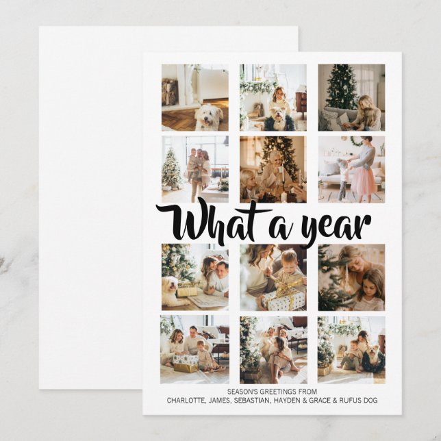 Was für ein Jahr Foto Weihnachten Personalisiert (Vorne/Hinten)