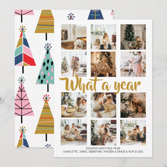 Was für ein Jahr Foto Weihnachten Personalisiert (Vorne/Hinten)