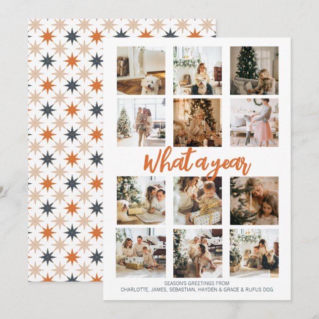 Was für ein Jahr Foto Weihnachten Personalisiert (Vorne/Hinten)