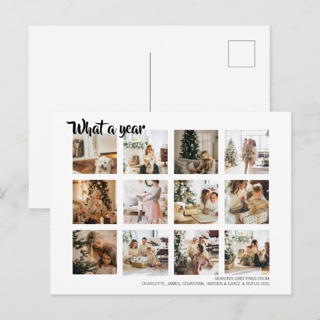 Was für ein Jahr Foto Weihnachten Personalisiert (Vorne/Hinten)