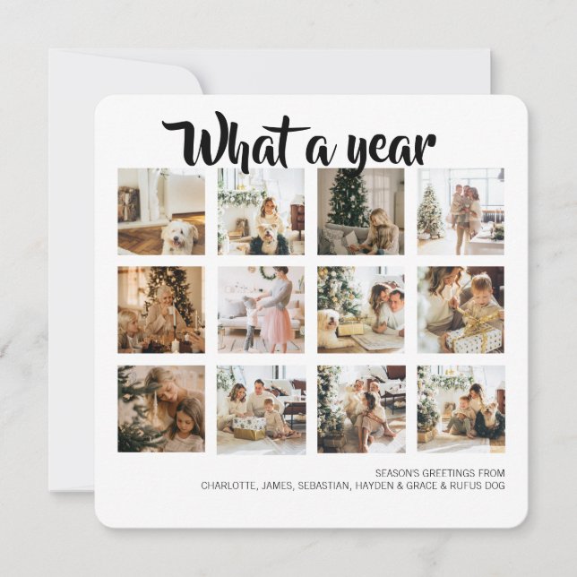 Was für ein Jahr Foto Weihnachten Personalisiert (Vorderseite)