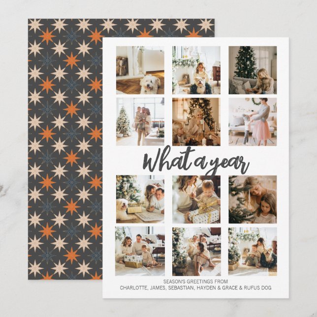 Was für ein Jahr Foto Weihnachten Personalisiert (Vorne/Hinten)