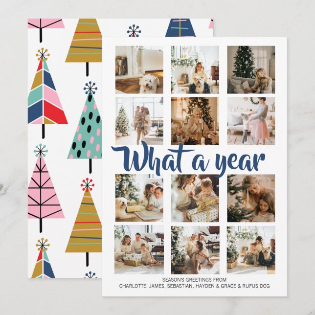 Was für ein Jahr Foto Weihnachten Personalisiert (Vorne/Hinten)