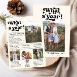 Was für ein Jahr FotoCollage Personalisiert Weihna Feiertagskarte<br><div class="desc">Entpacken Sie die Freude an gepflegten Erinnerungen mit unserer "What a Year Foto Collage Personalisiert Weihnachtskarte". Feiern Sie die Momente, die Ihr Jahr mit dieser modernen boho-inspirierten Karte, perfekt, um Ihre Familiennachrichten zu teilen. Mit Sorgfalt entworfen, lasse Ihnen diese herunterladbare Urlaubskarte eine atemberaubende Collage aus mehreren Fotos, die die Highlights...</div>