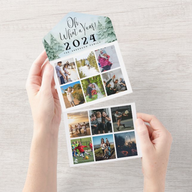 Was für ein Jahr FotoCollage Weihnachten All In One Einladung (Abreißen)