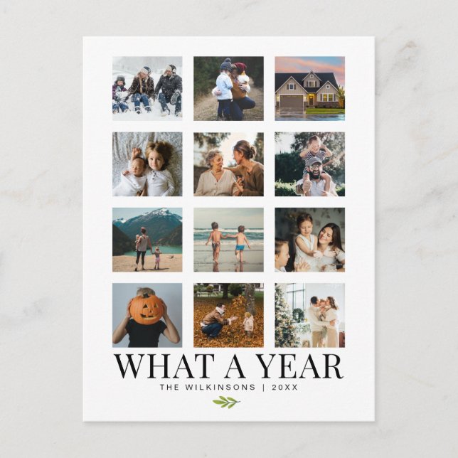 Was für ein Jahr Fotos Urlaub Postkarte (Vorderseite)