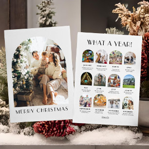 Was für ein Jahr Moderne Weihnachtskarte mit 12 Fo Feiertagskarte