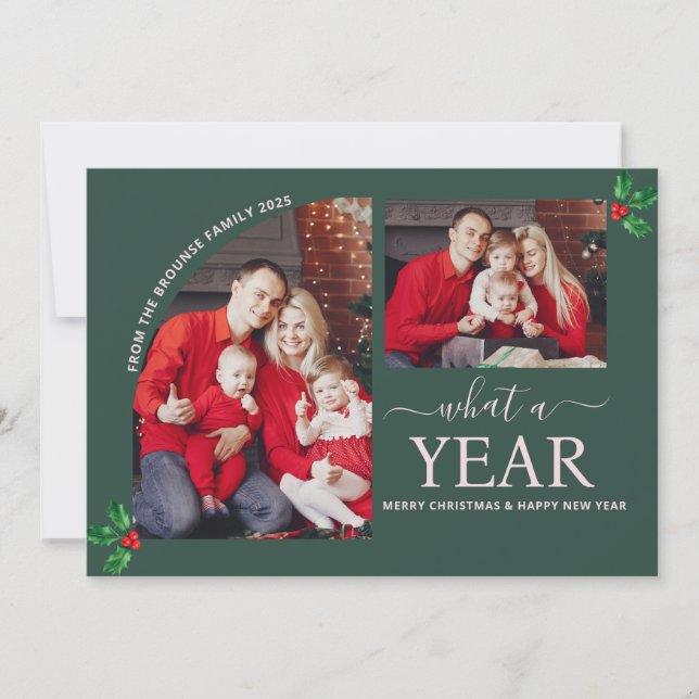 Was für ein Jahr Multi-Foto Collage Weihnachten Gr Karte (Vorderseite)